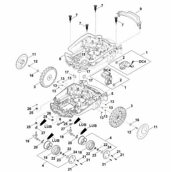 Picture of C - Lower housing, chassis RMI 632.1