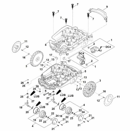 Picture of C - Lower housing, chassis RMI 632.1 P
