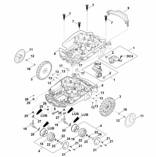 Picture of C - Lower housing, chassis RMI 632.1 PC