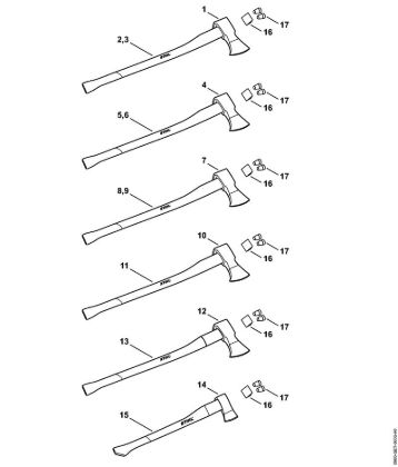 Cleaving axes Splitting tools Cleaving axe AX 16 CS brand Stihl