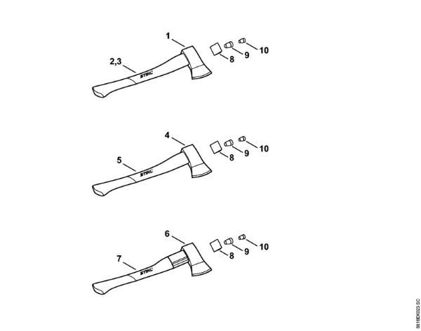 Cleaving hatchets Splitting tools Cleaving hatchet AX 13 C brand Stihl