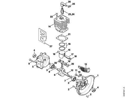 Crankcase, Cylinder BT 106 BT 106 brand Stihl