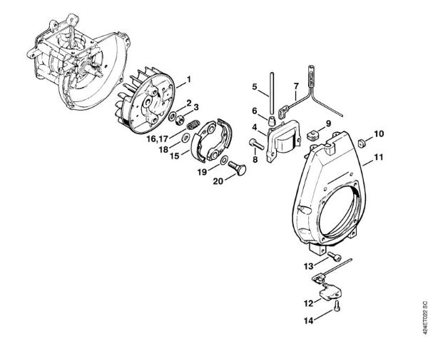 Ignition system, Clutch BT 106 BT 106 brand Stihl
