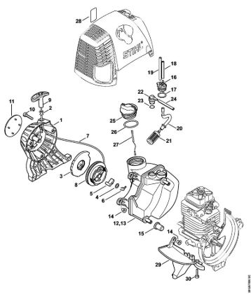 Rewind starter, Fuel tank BT 130 BT 130 brand Stihl