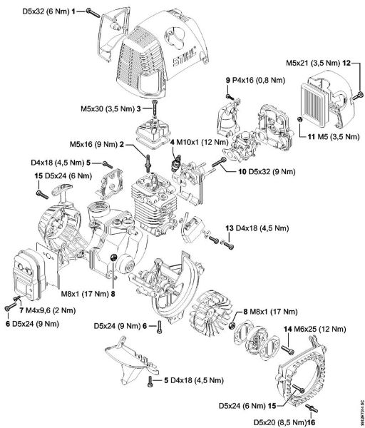 Tightening torques BT 130 BT 130 brand Stihl