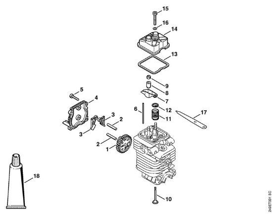 Valve timing gear BT 130 BT 130 brand Stihl