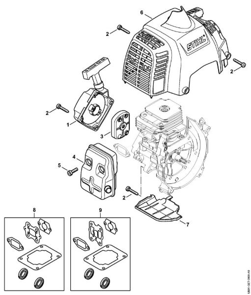 Rewind starter, Muffler BT 230 BT 230 brand Stihl