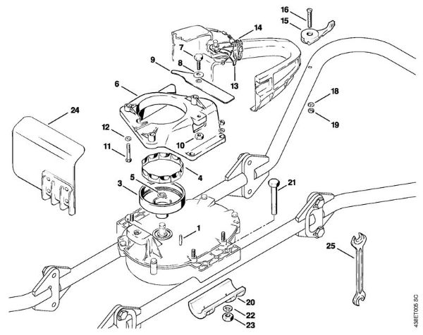 045/056-assembly Clutch drum, Control lever BT 308 BT 308 brand Stihl