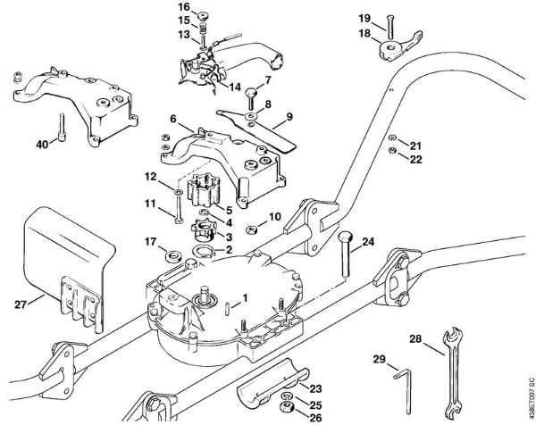08 S - assembly Coupler link, Control lever BT 308 BT 308 brand Stihl