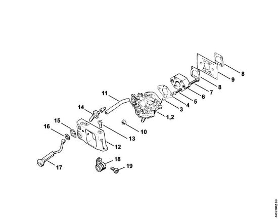 Carburetor, Adapter BT 360 BT 360 brand Stihl