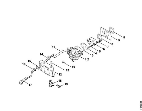 Carburetor, Adapter BT 360 BT 360 brand Stihl