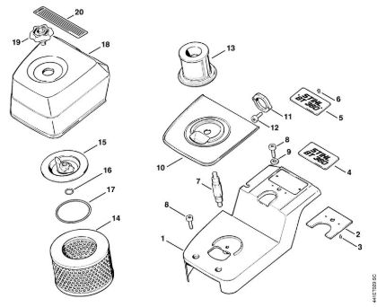 Filter housing, Air filter BT 360 BT 360 brand Stihl