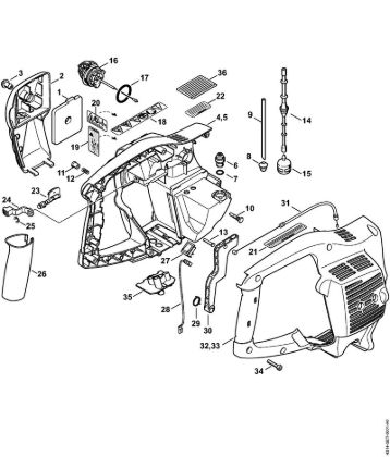Air filter, Handle housing BT 45 BT 45-Z brand Stihl