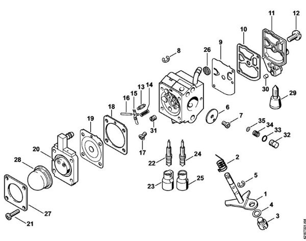 Carburetor C1Q-S74 BT 45 BT 45-Z brand Stihl