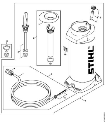 Pressurized water tank BT 45 BT 45-Z brand Stihl