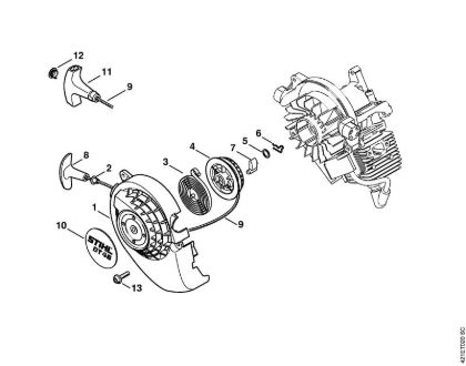 Rewind starter BT 45 BT 45-Z brand Stihl