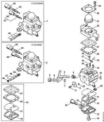 Carburetor C1Q-S202, C1Q-S93 MultiEngines (MM) MM 55 brand Stihl