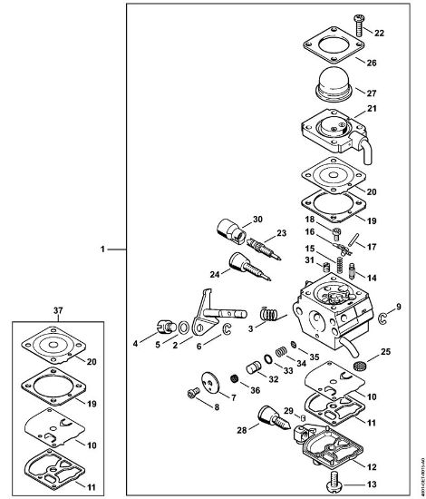 Carburetor C1Q-S79 MultiEngines (MM) MM 55 brand Stihl
