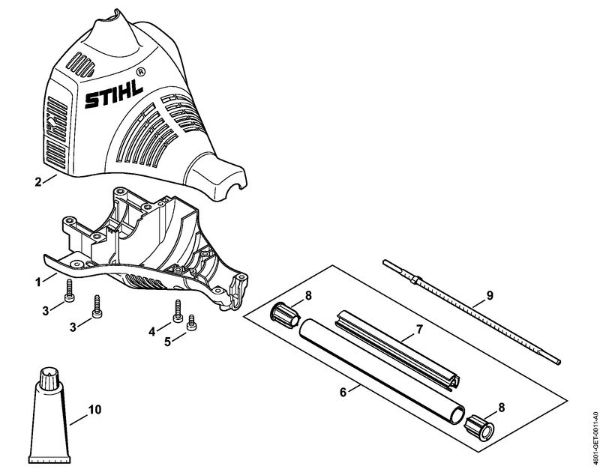 Engine housing, Drive tube assembly MultiEngines (MM) MM 55 brand Stihl