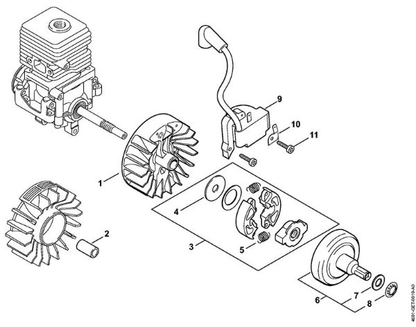 Ignition system, Clutch MultiEngines (MM) MM 55 brand Stihl
