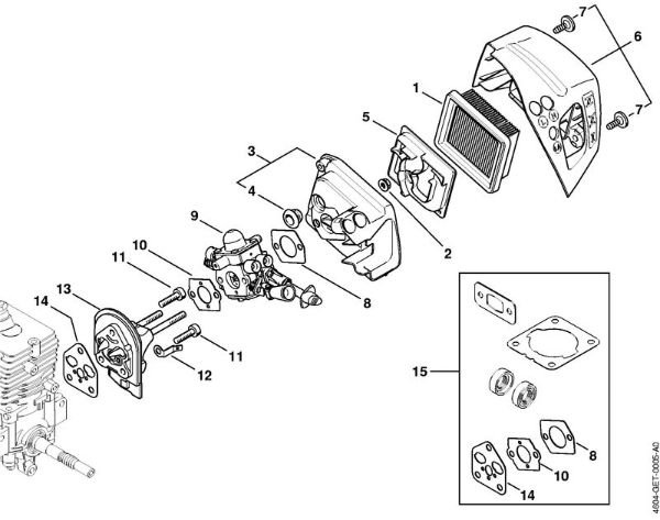 Air filter, Spacer flange MultiEngines (MM) MM 56 brand Stihl