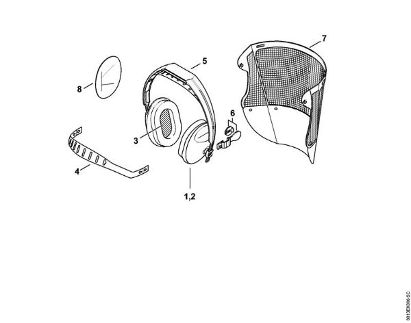 Face shield - earmuff set window long -0535 Face shields and ear defenders Face shield/earmuff set, window, long brand Stihl