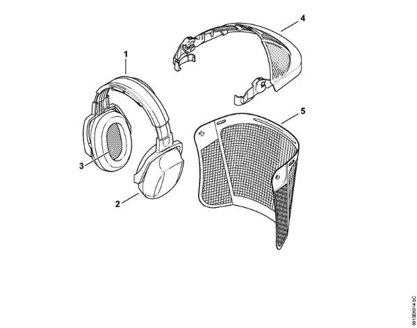 Face shield - earmuff set nylon mesh -0566 Face shields and ear defenders Face/ear protection brand Stihl