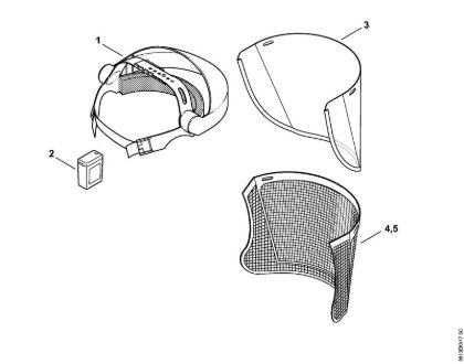 Face shield - earmuff set window -0510 Face shields and ear defenders Face/ear protection brand Stihl