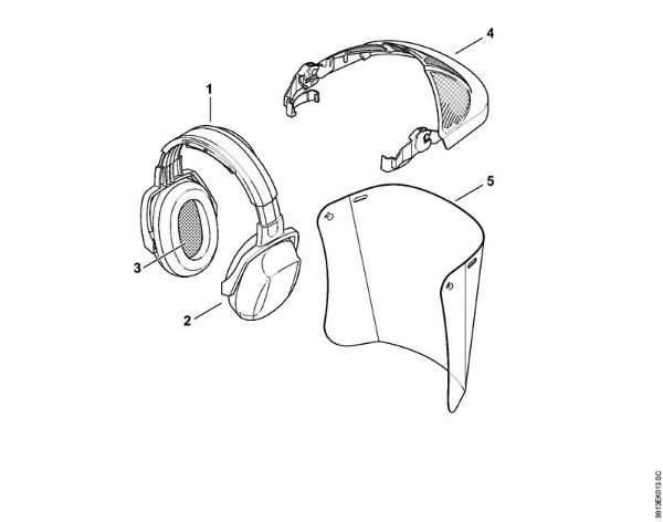 Face shield - earmuff set window -0565 Face shields and ear defenders Face/ear protection brand Stihl