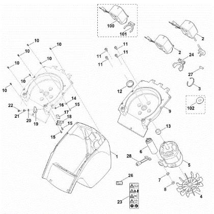 Picture of B - Housing, Electric motor GE 150.1