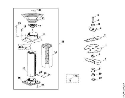 D - Funnel, blade set GE GE 215 brand Viking