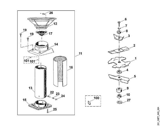 D - Funnel, blade set GE GE 220 brand Viking