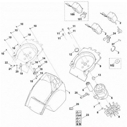 Picture of B - Housing, Electric motor GE 250.1