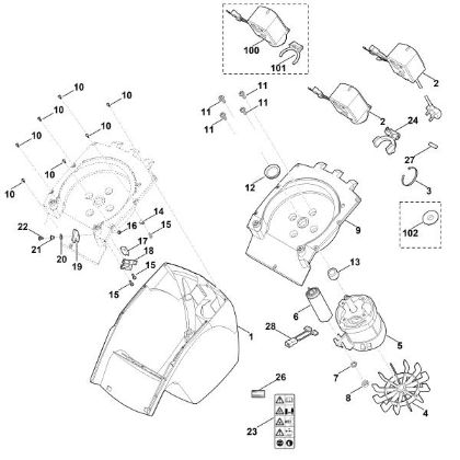 Picture of B - Housing, Electric motor GE 250.1 S