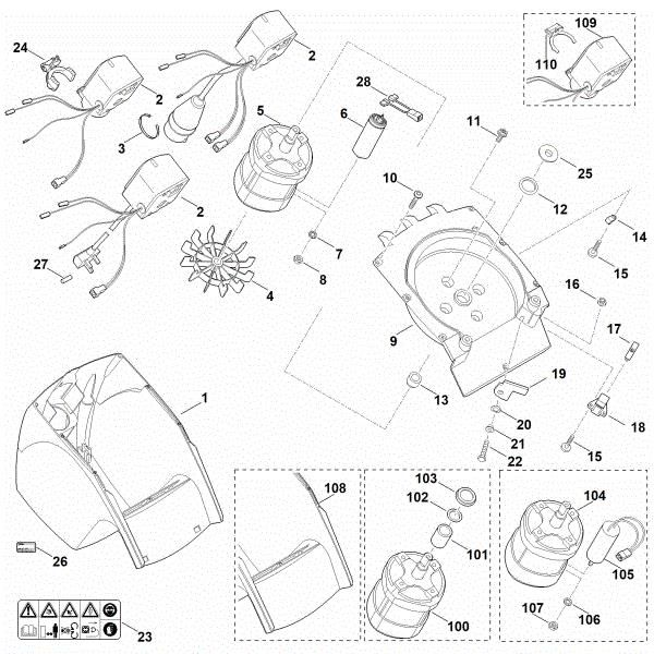 Picture of B - Housing, Electric motor GE 260