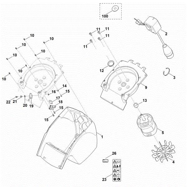 Picture of B - Housing, Electric motor GE 260.1