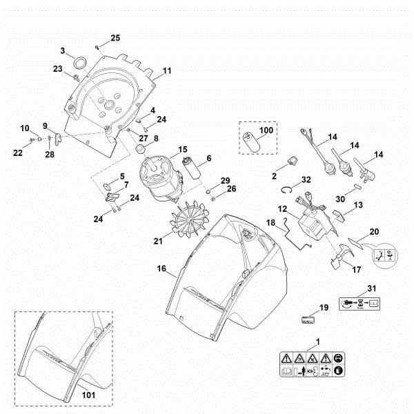 Picture of C - Housing, Electric motor GE 355