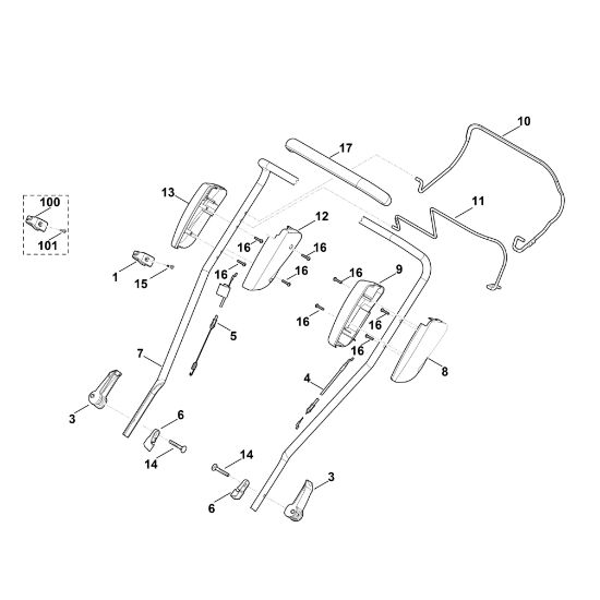 Picture of A - Handle upper part MB 2.2 RT