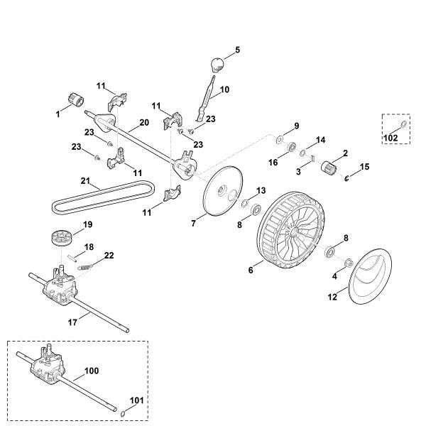 Picture of D - Front axle, gear box MB 2.2 RT