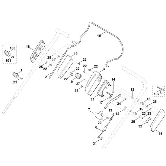 Picture of A - Handle upper part LB 540.1