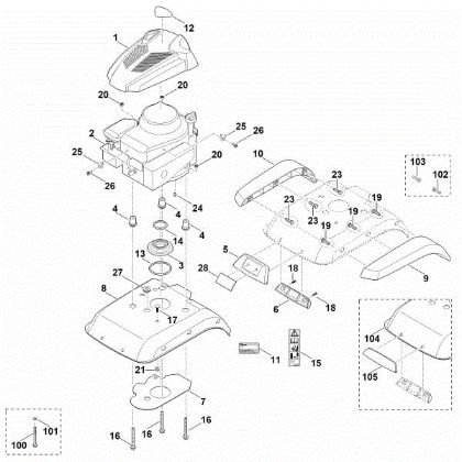Picture of C - Motor/engine cover HB 445.0 R