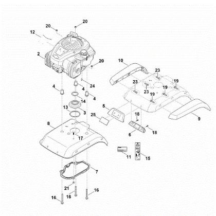 Picture of C - Motor/engine cover HB 445.2 R