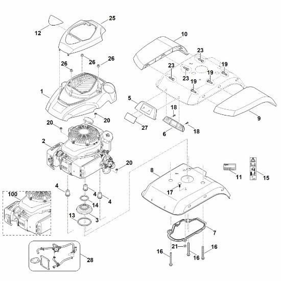 Picture of C - Motor/engine cover HB 560.1