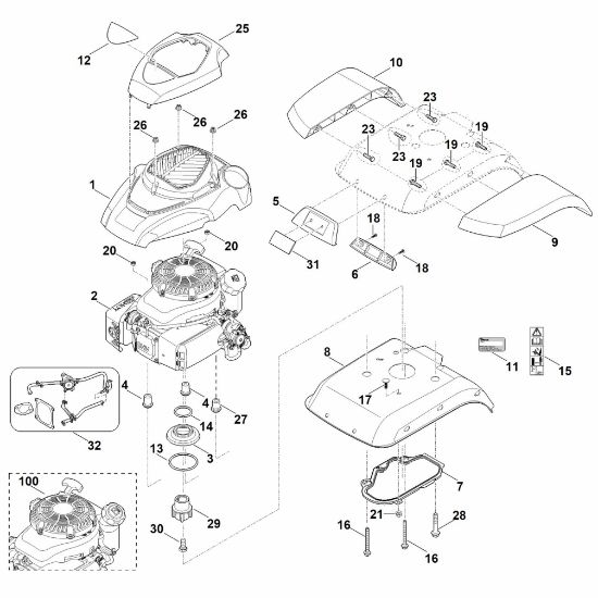 Picture of C - Motor/engine cover HB 685.1