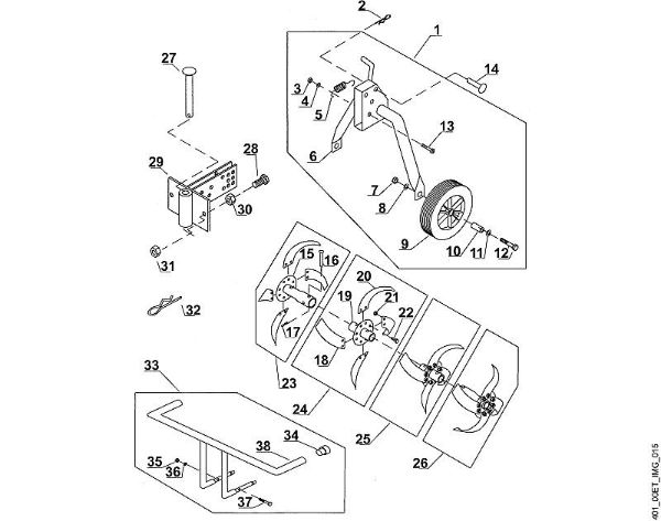 H - Hoe assy., support wheel VH VH 650 brand Viking