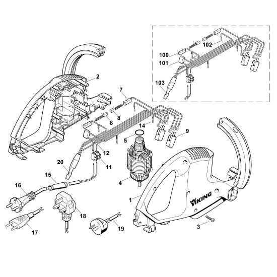 Picture of A - Housing, Electric motor HE 450