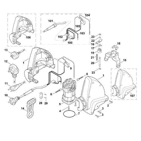 Picture of A - Housing, Electric motor HE 550