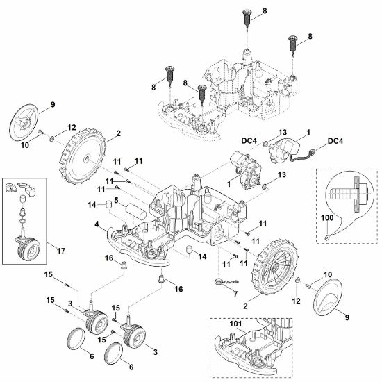 Picture of C - Lower housing, chassis MI 422.0