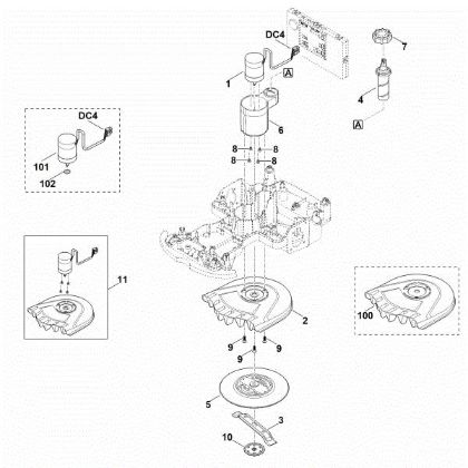 Picture of D - Mowing deck, height adjustment MI 422.1