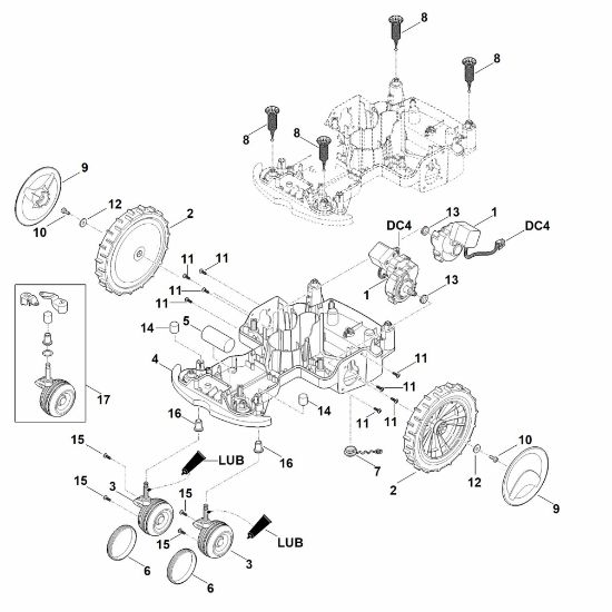 Picture of C - Lower housing, chassis MI 422.1 P